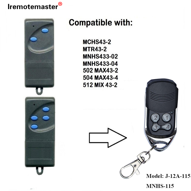 Pikeun 502 MAX43-2, 504 MAX43-4 Ngagantian Jauh 433,92mhz Garasi Panto Remote Control