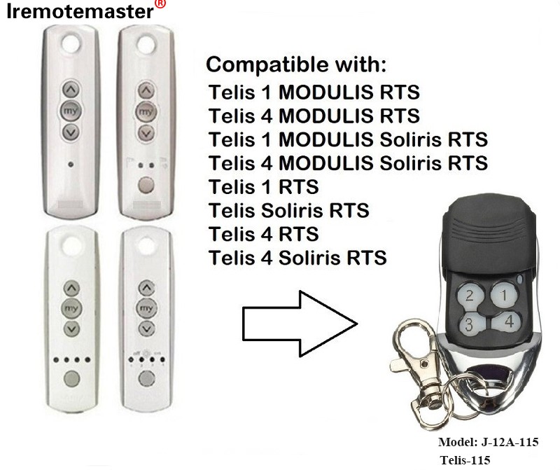 Pikeun Telis 1 RTS Telis Soliris RTS 4 RTS Garasi Panto Remote Control 433.42MHz